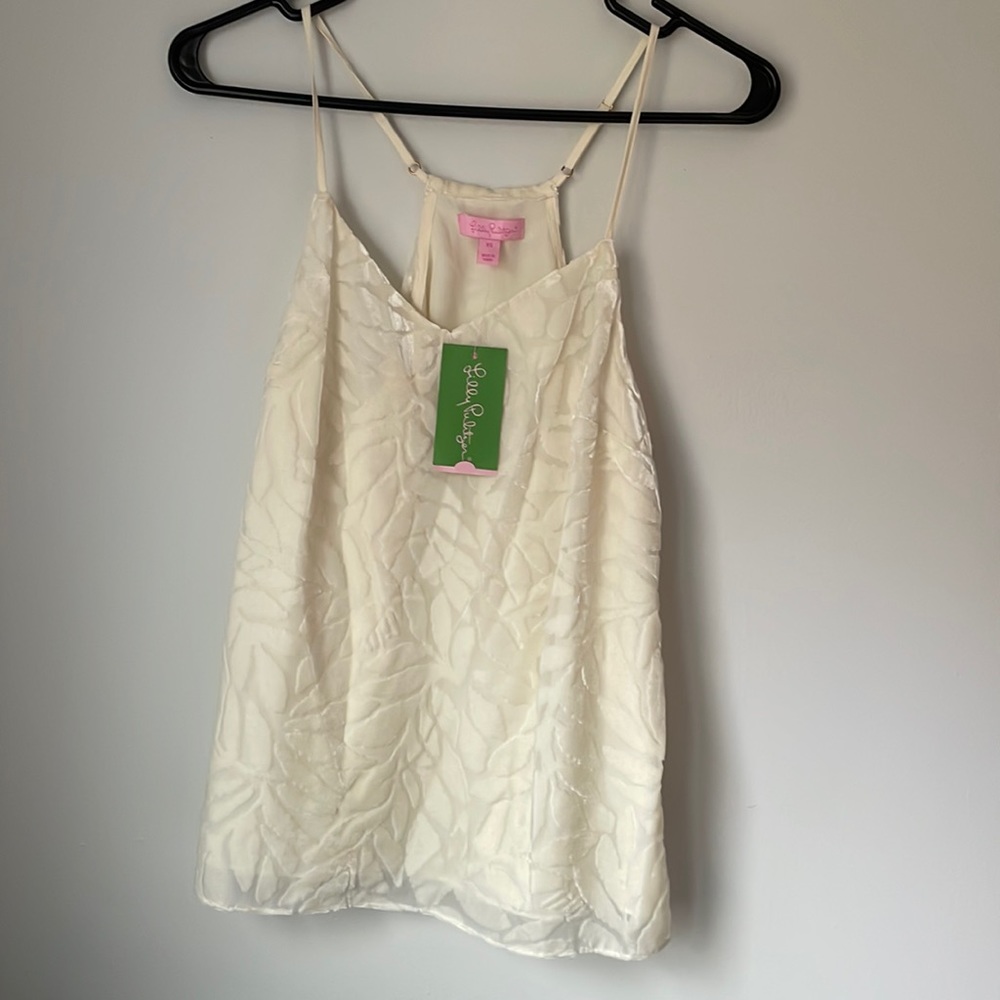 Lilly Pulitzer white velvet racerback camisole